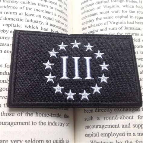 Three Percenter Iii Percent Morale Tactical Military Badge Patch Black