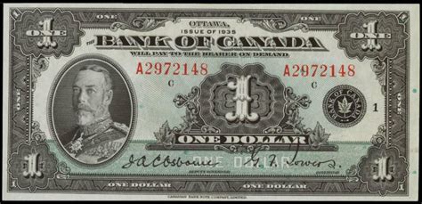 Value Of 1935 Value Of 1935 1 Bill From The Bank Of Canada Bill From