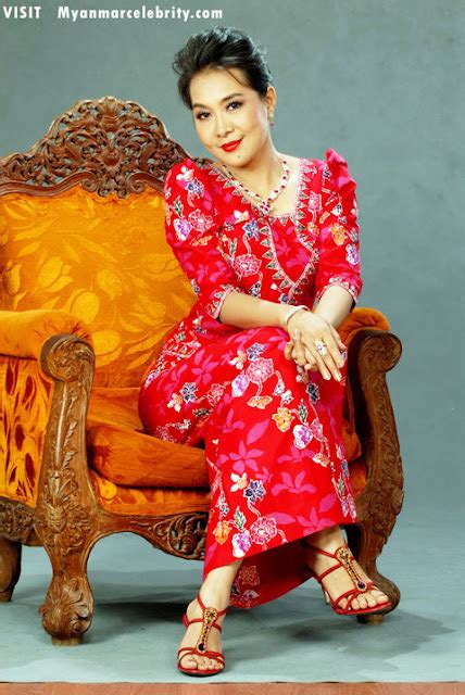 Myanmar Former Famous Actress Moh Moh Myint Aung With Pretty Red