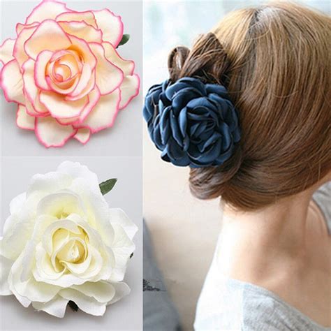 1pc Bridal Rose Flower Hairpin Women Hair Clips Brooch