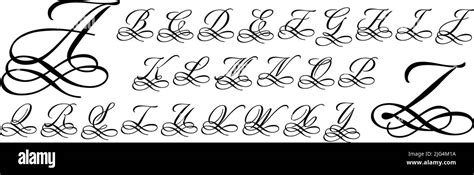 Calligraphy Capital Letter Monogram Filigree Alphabet Letters Vintage