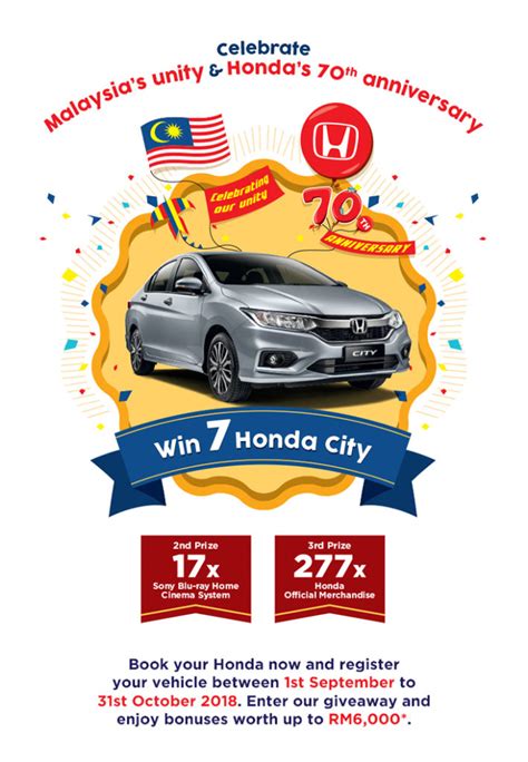 The promotion runs from 21st may to 17th july 2018. Honda Promotion Sept 2018 | Honda Melaka