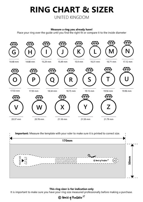 Printable Ring Size Chart Find Your Ring Size Easy World Of Printables