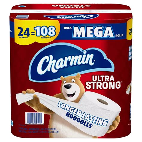 Charmin Ultra Strong Toilet Paper 24 Bulk Mega Roll Bath Tissue 308
