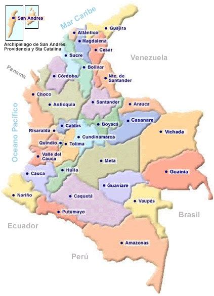 Tudo sobre a Colômbia Mapa da Colômbia