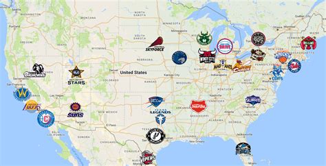 Map Of Nba Teams Braineds