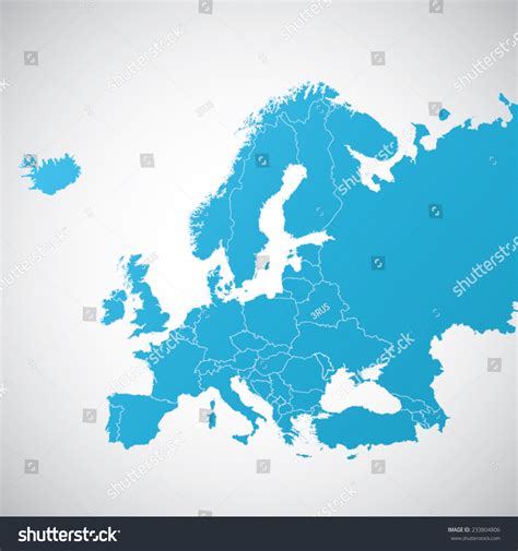 Europe Vector Political Map 233804806 Shutterstock