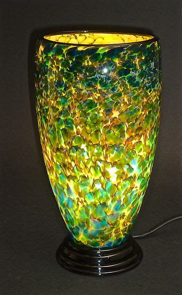Green And Blue Lamp By Curt Brock Art Glass Table Lamp Artful Home Glass Art Green Blue