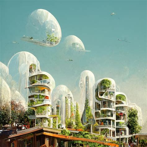 Biophilic Urban Cityscape Skyline Imagined Using Ai Midjourney Green