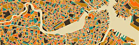 Modern Maps Turned Into Colorful Abstract Art Naldz Graphics