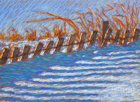 Sand Fence Winter Painting By Bryan Allen Fine Art America