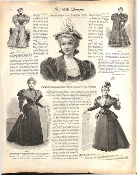 Vintage 1894 French Fashion Magazines La Mode Pratique 30 Etsy Uk