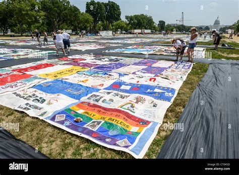 Washington Dc Usa Aids Memorial Quilt On The National Mall Part