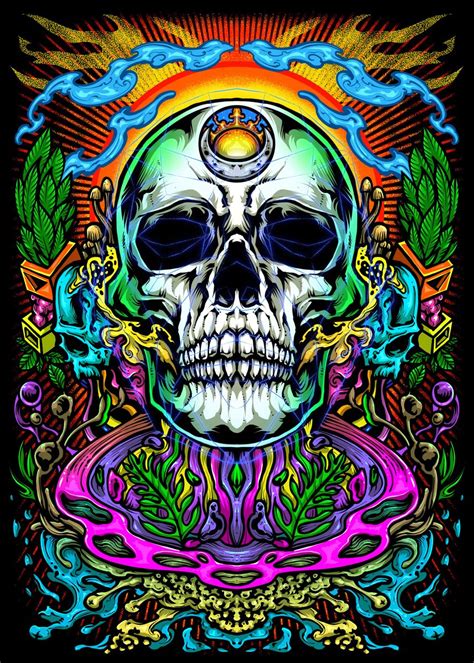 Psychedelic Skull Poster By Dsgrapiko Displate