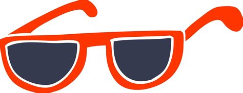 Flat Color Illustration Cartoon Sunglasses 12078295 Vector Art At Vecteezy