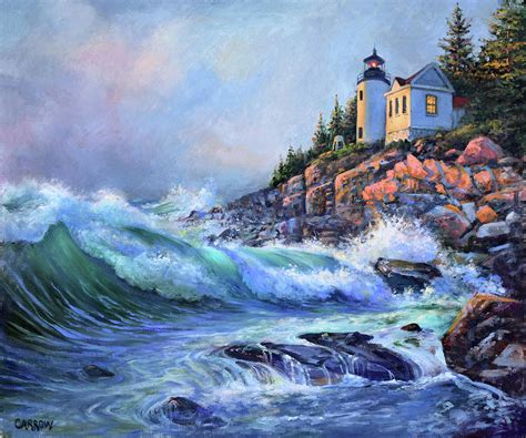 Bass Harbor Lighthouse Painting By Fred Carrow Pixels