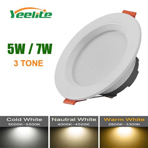 Yeelite Led Downlight 3 Color Tone 5w 7w Recessed Pin Lights Panel Ceiling Light Shopee