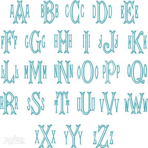 Ribbed Monogram Machine Embroidery Font Apex