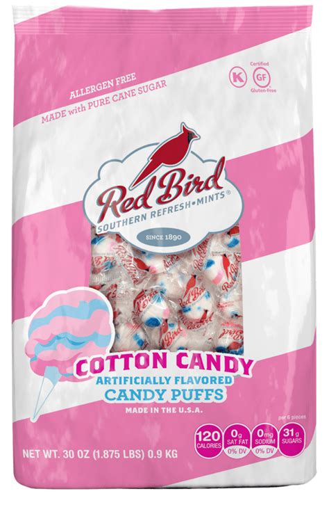 Red Bird Cotton Candy Puffs 30 Oz Bag