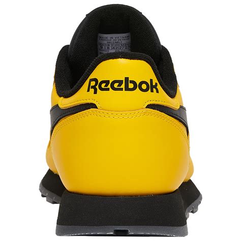 Reebok Classic Leather Running Shoes In Yellowblack Yellow For Men