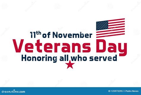 Text For Veterans Day Usa Celebration Vector Design With Text 11th Of