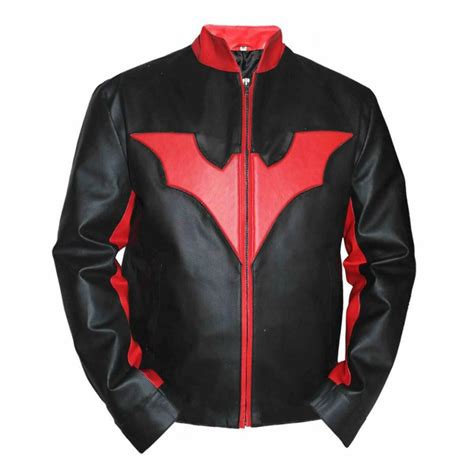Mens Batman Logo Moto Biker Black Leather Jacket Halloween Jacket