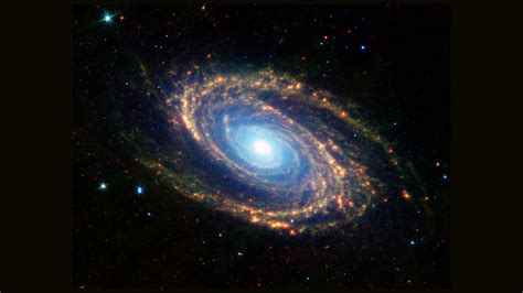 Galaxy With Shimmering Spiral Blue And Yellow Stars Hd Galaxy