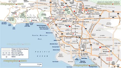 Los Angeles Map Los Angeles City Centre Neighborhoods Free Travel