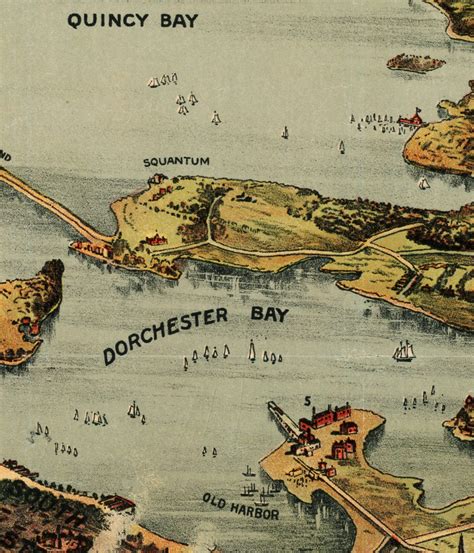 1901 Boston Harbor Map Reprint Vintage Boston Harbor Map Etsy Uk