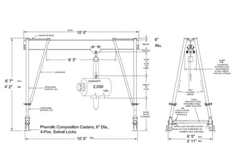 Gantry Crane Dimensional Drawings Plans