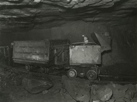 Miner Operates An Elmco Loader To Fill Ore Car At The Republic Steel