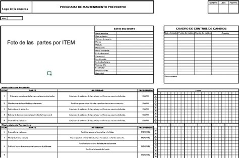 Plantilla Excel Formato Tpm Mantenimiento Productivo Total