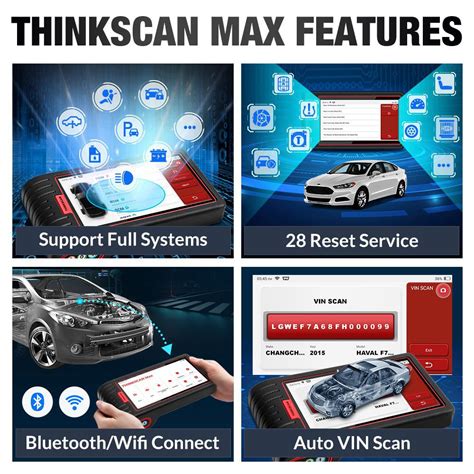 thinkscan max car diagnostic scanner tool full system 28 resets ecu code thinkcar thinktool