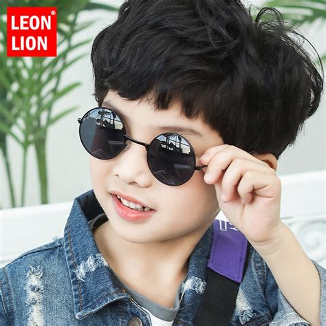 Leonlion 2023 Round Sunglasses Children Luxury Brand Sunglasses
