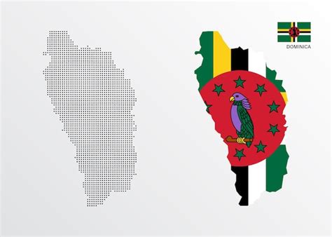 Premium Vector Vector Illustration Of Dominica Map With Flag