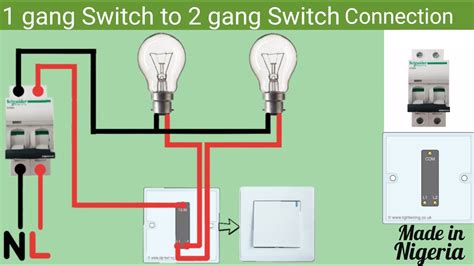 1 Gang Switch To 2 Gang Switch Connection Diagramupanddownconnection