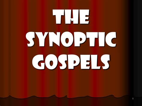 Ppt The Synoptic Gospels Powerpoint Presentation Free Download Id