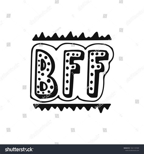 Bff Best Friend Forever Hand Drawn Stock Vector Royalty Free