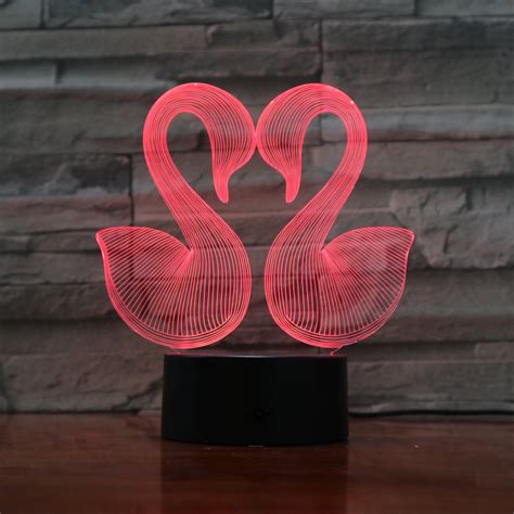Swans 3d Optical Illusion Led Lamp Hologram The 3d Lamp