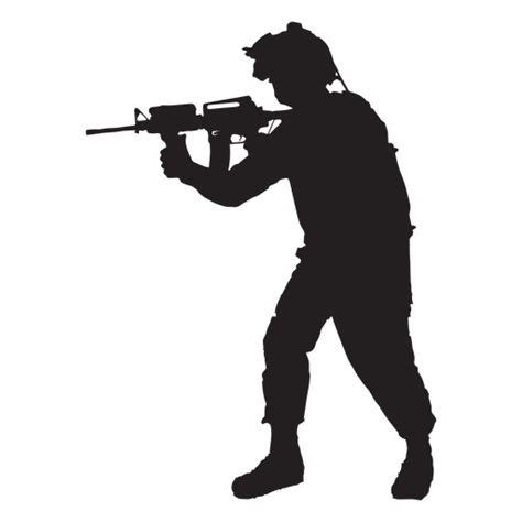 Soldier Pointing Rifle Silhouette Transparent Png And Svg Vector File
