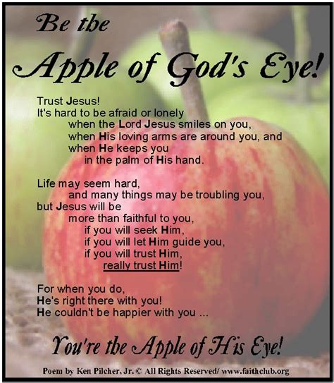 See more ideas about eye quotes, quotes, optometry. You are the apple of God's eye | Title: "Be the Apple of God's Eye!" | Gods eye, Faith in god ...