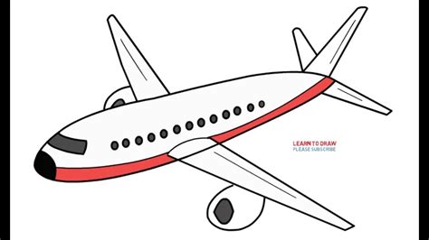 How To Draw An Airplane Step By Step Easy Youtube