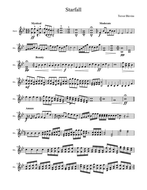 Starfall Sheet Music For French Horn Solo Download And Print In Pdf