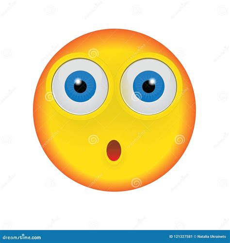 Surprised Emoji Yellow Funny Face Round Character With Big Eyes