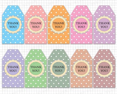 They can easily be attached to a bag of candy or homemade treats. Printable Thank You Tags: Thank You Printable Tags