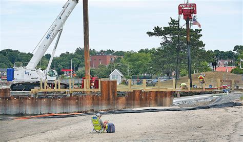 Construction Continues At Behind Schedule Hingham Harbor Boat Ramp