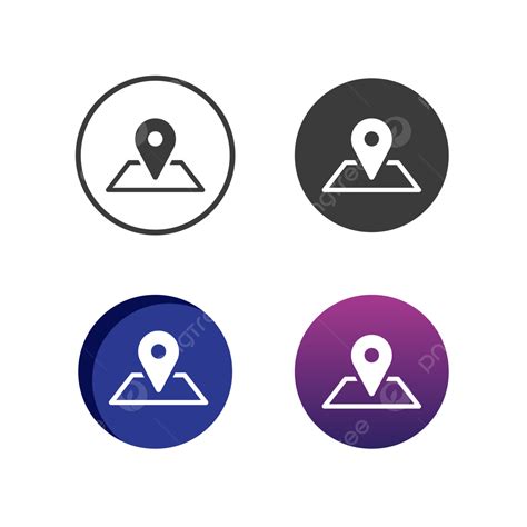 Four Vector Png Images Location Icon In Four Styles Location Icon