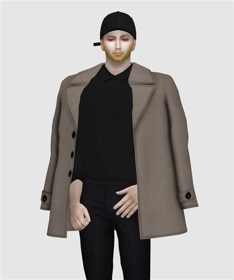 Lonelyboy Ts4 Street Style Shoulder Coat Acc Sims 4 Clothing Coat