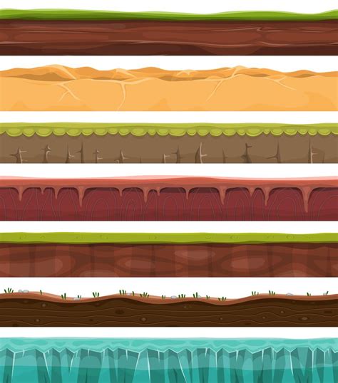 Seamless Grounds Land And Soil For Ui Game 265205 Vector Art At Vecteezy