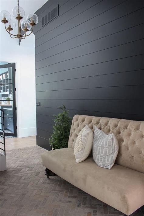 Black Shiplap In 2020 Accent Walls In Living Room Shiplap Living